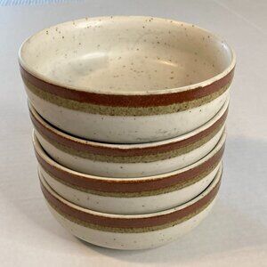 Vintage Otagiri Redwood Lot of (4) 6” Coupe Cereal Bowls Stoneware Japan